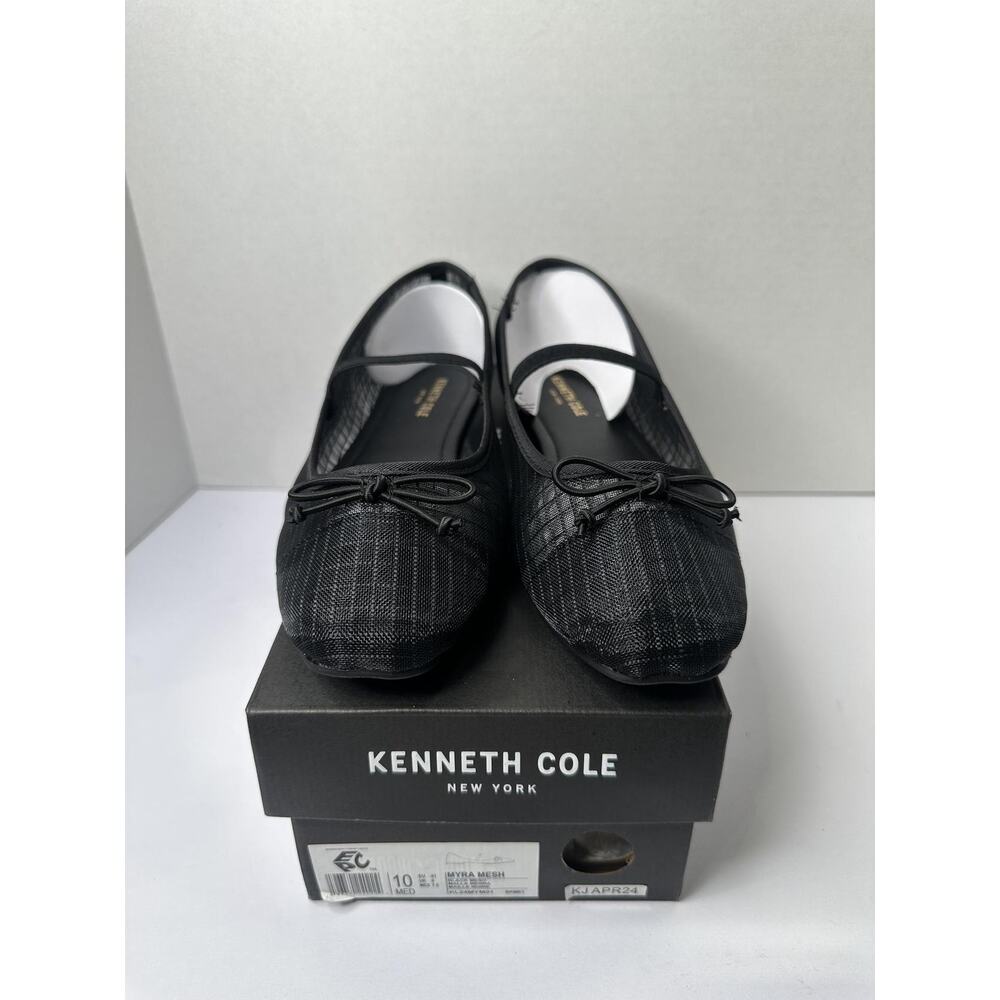 Black Mesh Ballet Flat with Bow - Picture 2 of 6